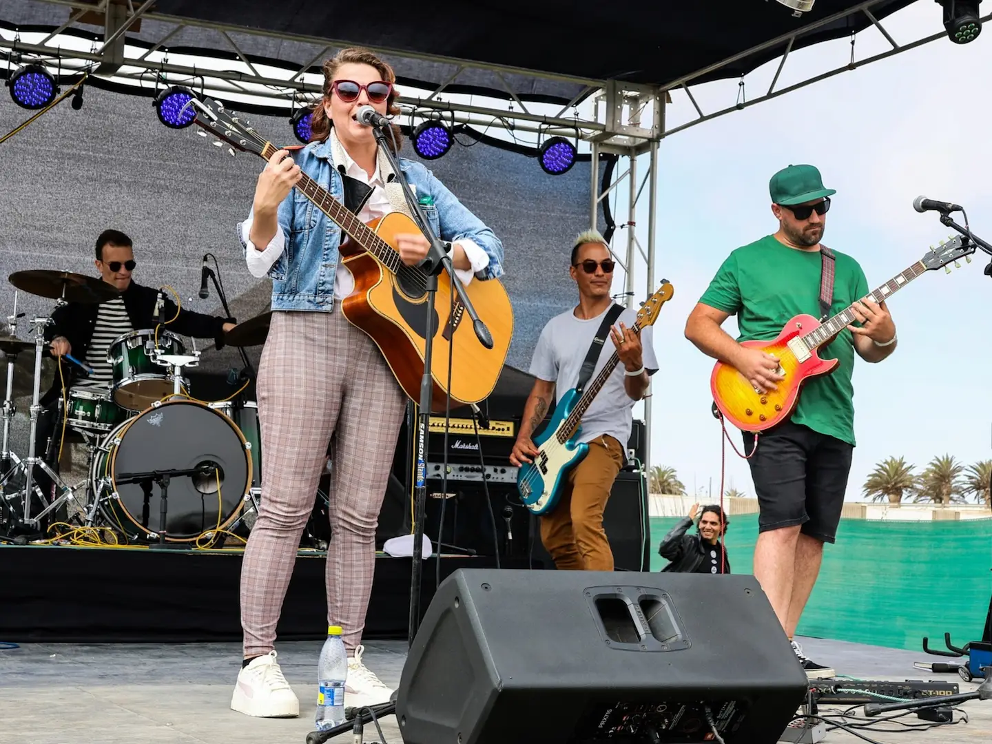 Band performing live on stage